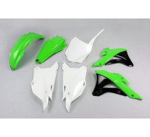 Комплект пластикових обвісів kawasaki kx 85 '14-'21 колір oem '16-'19 (зелений/білий/чорний) (ka222e999a) (ka222e999a)