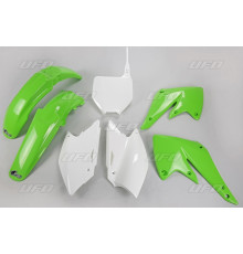 Комплект пластикових  UFO kawasaki kxf 250 '04-'05 колір oem (зелений/білий) (ka203e999) (ka203e999)