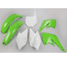 Комплект пластикових  UFO kawasaki kxf 250 '04-'05 колір oem (зелений/білий) (ka203e999) (ka203e999)