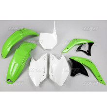 Комплект пластикових  UFO kawasaki kxf 250 '07 колір oem (зелений/білий) (ka208e999) (ka208e999)