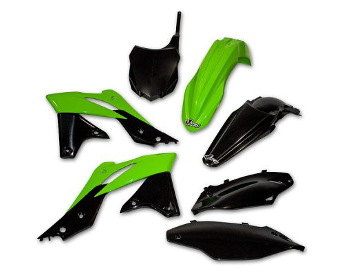 Набір пластикових UFO kawasaki kxf 250 '13 колір oem (зелений/чорний) (ka219e999) (ka219e999)