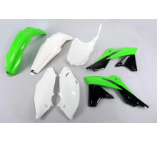 Комплект пластикових обвісів kawasaki kxf 250 '13-'16 колір oem '14-'15 (зелений/білий/чорний) (ka221e999) (ka221e999)