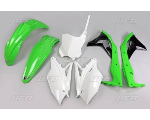 Комплект пластикових UFO kawasaki kxf 250 '18-'20 колір oem '19 (білий/зелений) (ka225e999a) (ka225e999a)