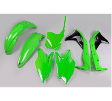 Набір пластикових  UFO kawasaki kxf 250 '18-'20 колір oem '20 (зелений/чорний) (ka225e999k) (ka225e999k)