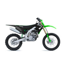 Пластиковий набір для  UFO kawasaki kxf 250 '21, kxf 450 '19-21 чорний/зелений (чохли та наклейки для телескопів у комплекті)