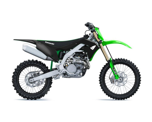 Пластиковий набір для UFO kawasaki kxf 250 '21, kxf 450 '19-21 чорний/зелений (чохли та наклейки для телескопів у комплекті)
