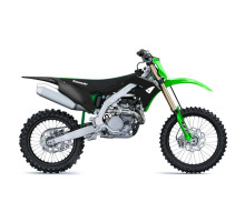 Пластиковий набір для  UFO kawasaki kxf 250 '21, kxf 450 '19-21 чорний/зелений (чохли та наклейки для телескопів у комплекті)