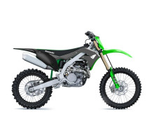 Пластиковий набір для  UFO kawasaki kxf 250 '21, kxf 450 '19-21 сірий/зелений (чохли для телескопів та наклейки в комплекті)