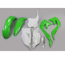 Комплект пластикових  UFO kawasaki kxf 250 '21-24, kxf 450 '19-23 колір oem (зелений/білий/чорний) (ka227e999) (ka227e999)