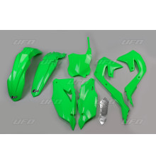 Пластиковий комплект для  UFO kawasaki kxf 250 '21-24, kxf 450 '19-23 fluo green (ka227aflu)