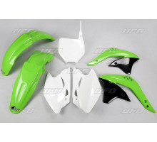 Комплект пластикових  UFO kawasaki kxf 450 '07 колір oem (зелений/білий) (ka209e999) (ka209e999)