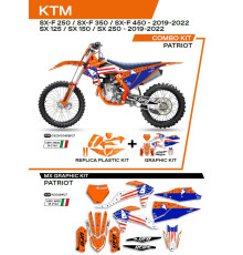 Комплект пластику UFO ktkit522127 плюс набір наклейок ktm sx/sxf 125/150/250/350/450 '19-'22, включаючи передню панель (kt04094) та накладки на амортизатори (kt04055) patriot orange - роз