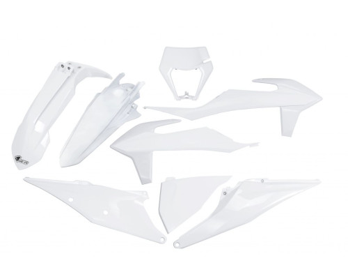 Пластиковий набір UFO ktm exc 125 '20-'21, exc 250 / 300 tpi '20-'23, exc-f 250 / 350 / 450 / 500 '20-'23 з кришкою лампи білий (kt527e042) (kt527e042)