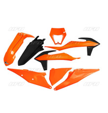 Пластиковий набір UFO ktm exc 125 '20-'21, exc 250 / 300 tpi '20-'23, exc-f 250 / 350 / 450 / 500 '20-'23 з плафоном oem '20 (помаранчевий / чорний) (kt527e999) (kt527e999)