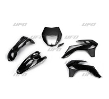 Пластиковий комплект UFO ktm exc/excf '14-'16 з кришкою ліхтаря, колір чорний (kt524e001)