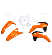 Пластиковий комплект UFO ktm exc/excf '14-'16 з кришкою плафона oem '14 (помаранчевий/білий/чорний) (kt524e999) (kt524e999)