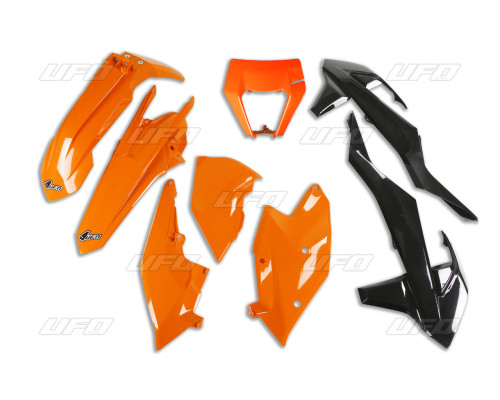 Пластиковий комплект UFO ktm exc/exc-f tpi '17-'19 з кришкою ліхтаря, колір oem (помаранчевий/чорний) (kt523e999) (kt523e999)