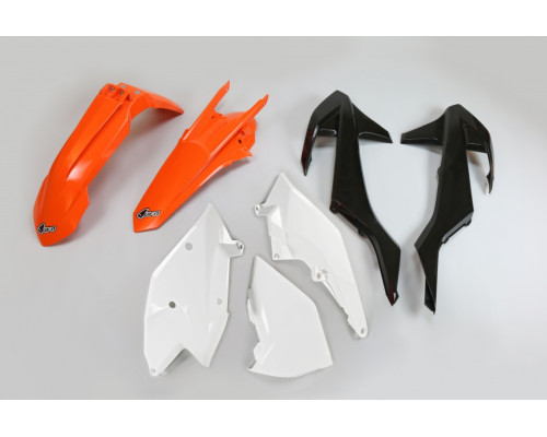 Набір пластикових деталей UFO ktm exc/exc-f tpi '17-'19, колір oem '18 oem (помаранчевий/чорний/білий) (kt518e999w) (kt518e999w)