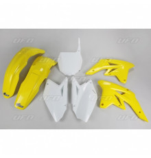 Комплект пластику UFO suzuki rmz 250 '07-'09 колір oem (білий/жовтий - з білою табличкою для стартових номерів) (su407e999) (su407e999)