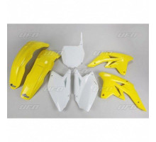 Комплект пластику UFO suzuki rmz 250 '07-'09 колір oem (білий/жовтий - з білою табличкою для стартових номерів) (su407e999) (su407e999)