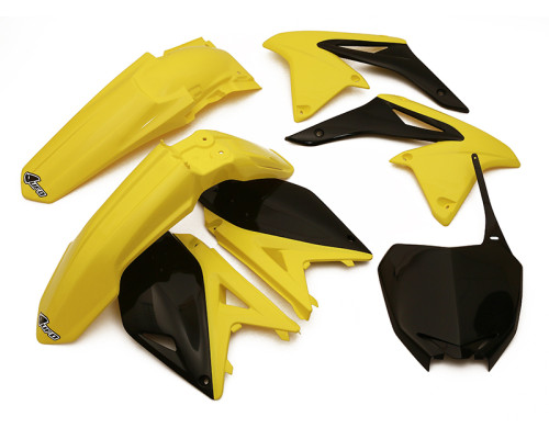 Набір пластиковий UFO suzuki rmz 250 '10-'18 колір oem '11-'12 (жовтий/чорний) (su413e999) (su413e999)