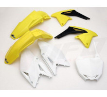 Набір пластикових обвісів suzuki rmz 450 '11-'12 колір oem (жовтий/білий/чорний) (su412e999) (su412e999)
