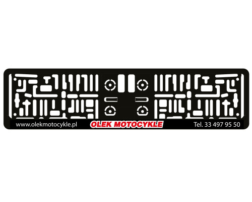 Номерний знак biketec рамка автомобільний колір чорний з логотипом olek мотоцикли