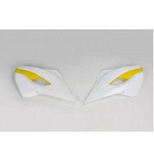 Кришки радіатора husqvarna tc/te 125, fc/tx/te/fe 250, tc/te/tx 300, fc/fe 350, fc/fe 450, fe 501 '14-16, tc 250 '16, колір oem '15 (білий/жовтий)