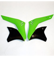Радіаторні ковпаки UFO kawasaki kxf 250 '07 колір зелений/чорний