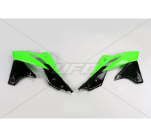 Ковпачки радіатора UFO kawasaki kxf 250 '13-'16 колір oem (зелений/чорний)