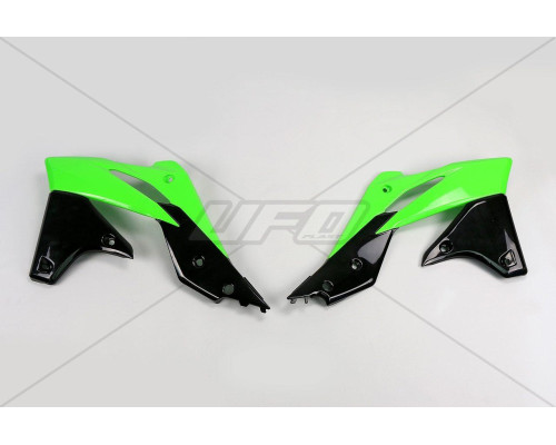 Ковпачки радіатора UFO kawasaki kxf 250 '13-'16 колір oem (зелений/чорний)