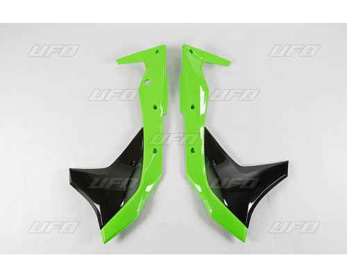 Ковпачки радіатора UFO kawasaki kxf 250 '17-'20 колір oem '17-'18 та '20 (зелений/чорний)