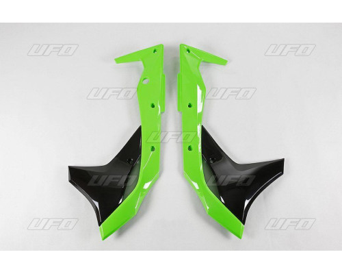 Ковпачки радіатора UFO kawasaki kxf 250 '17-'20 колір oem '17-'18 та '20 (зелений/чорний)