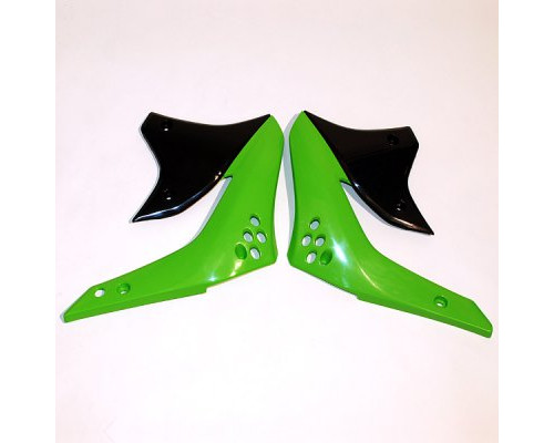 Ковпачки радіатора UFO kawasaki kxf 450 '07 колір зелений/чорний