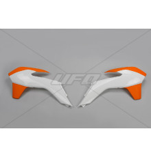 Ковпачки радіатора UFO ktm sx/sxf '13-'15, exc '14-'16 колір білий/помаранчевий