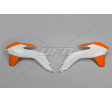 Ковпачки радіатора UFO ktm sx/sxf '13-'15, exc '14-'16 колір білий/помаранчевий