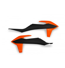 Ковпачки радіатора UFO ktm sx/sxf(sx-f) 125/150/250/350/450 '19-'22, exc 125 '20-'21, exc/excf(exc-f) 150/250/300/350/450/500 '20-2023 колір oem (black orange)