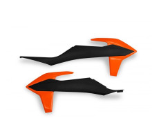 Ковпачки радіатора UFO ktm sx/sxf(sx-f) 125/150/250/350/450 '19-'22, exc 125 '20-'21, exc/excf(exc-f) 150/250/300/350/450/500 '20-2023 колір oem (black orange)