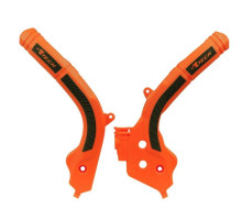 Racetech (rtech) захист рами (комплект) біматеріал super grip ktm sx 125/150 '16-18, sx 250 '17-18, exc/excf 250/350/450 '17-19, sxf 250/350/450 '16-18 колір помаранчевий чорний