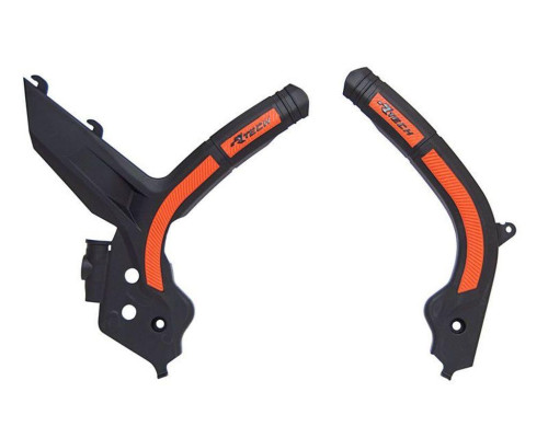 Racetech (rtech) захист рами (комплект) біматеріал super grip ktm sx 125/150/250 '19-21, sxf 250/350/450 '19-21, sxf 450 '18-21, exc/excf 150/250/350/450 '20-21 колір чорно-помаранчевий