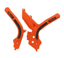 Racetech (rtech) захист рами (комплект) біматеріал super grip ktm sx 125/150/250 '19-21, sxf 250/350/450 '19-21, sxf 450 '18-21, exc/excf 150/250/350/450 '20-21 колір помаранчевий чорний