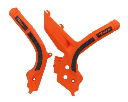 Racetech (rtech) захист рами (комплект) біматеріал super grip ktm sx 125/150/250 '19-21, sxf 250/350/450 '19-21, sxf 450 '18-21, exc/excf 150/250/350/450 '20-21 колір помаранчевий чорний