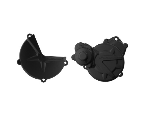 Polisport комплект кришки генератора та зчеплення gas gas ec/xc 250/300 '17-'20 чорний (8467600001+8467300001) (8467600001+8467300001)