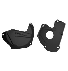 Комплект кришок генератора та зчеплення polisport kawaski kx 250f '17-'21 чорний (8463800001+8435800001)