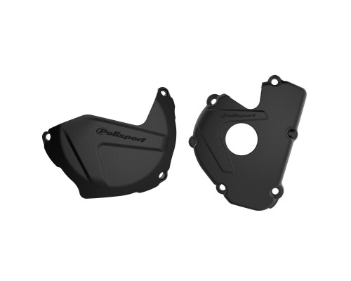 Комплект кришок генератора та зчеплення polisport kawaski kx 250f '17-'21 чорний (8463800001+8435800001)