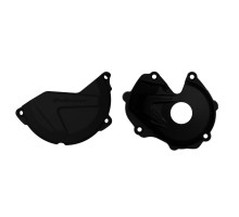 Комплект кришок генератора та зчеплення polisport kawaski kx 450f '16-'18 чорний (8460900001+8454500001)