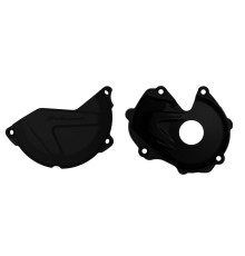 Комплект кришок генератора та зчеплення polisport kawaski kx 450f '16-'18 чорний (8460900001+8454500001)