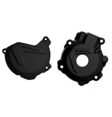 Комплект кришок генератора та зчеплення polisport ktm excf/xcfw 250/350`14-16, husqvarna fe 250/350`14-16 чорний (8447800001+8461300001)