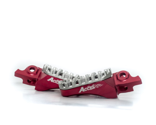 Підніжки accel HONDA crf 250/450r,x '04-'17,crf150r '07-'16,cr125/250 '02-'07,алюміній 7075,колір червоний,ширина регулюється
