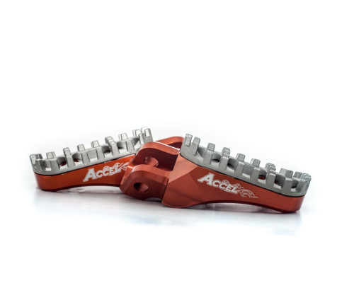 Підніжки accel ktm sx/sxf/exc/excf '02-'15, регульовані по ширині, колір помаранчевий, (комплект 2 шт)